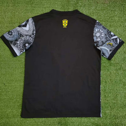 2024 Brazil Special Edition Jesus Black Gray Soccer Jersey